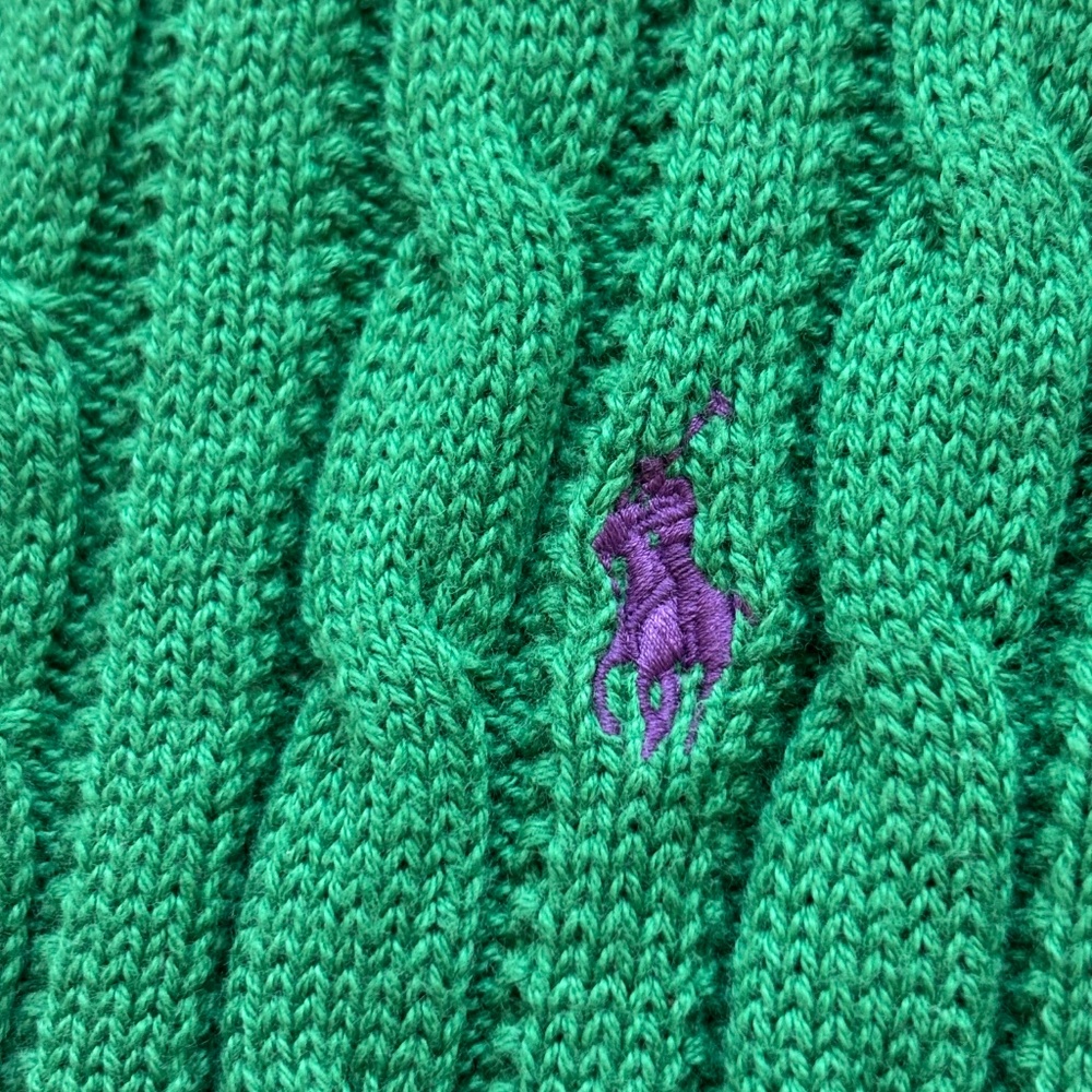 Polo Green Cardigan Sweater - Picture 2 of 9